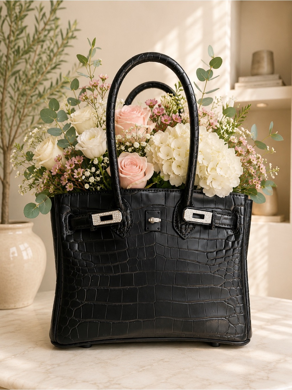 Designer bag vase